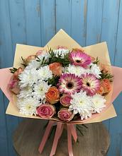 Букет цветов из:  Розы, Герберы и Хризантемы #REPLACE_PRED# Оханске