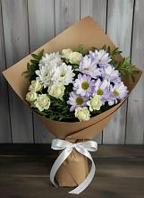 Букет цветов из:  Хризантемы и Розы в Оханске