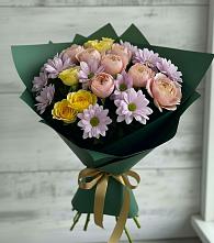 Букет цветов из:  Хризантемы и Розы в Оханске