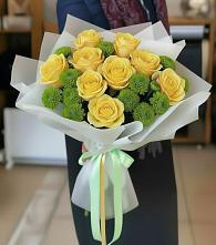 Букет цветов из:  Хризантемы и Розы в Оханске