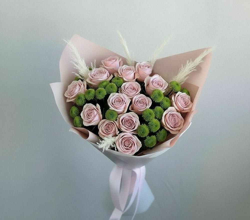 Букет цветов из: Розы и Хризантемы в Оханске