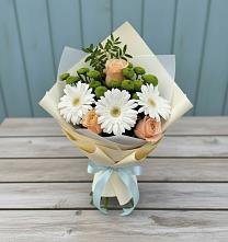 Букет цветов из:  Герберы, Розы и Хризантемы #REPLACE_PRED# Оханске