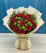 Букет цветов из:  Розы и Хризантемы в Оханске