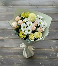 Букет цветов из:  Альстромерии, Розы и Хризантемы в Оханске